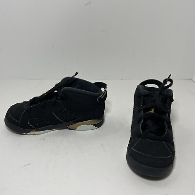 #ad Preowned Nike Air Jordan Retro 6 Black Gold CT4966 007 Kids Size 9C $69.99