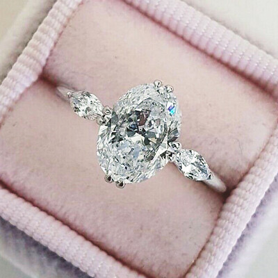 #ad Elegant 925 Silver Filled Ring Women Cubic Zircon Wedding Gift Ring Sz 6 10 C $2.79