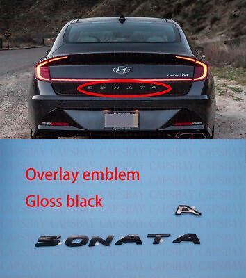 #ad Glossy Black Rear SONATA Overlay Emblem Badge For Hyundai Sonata 2020 2022 $32.89