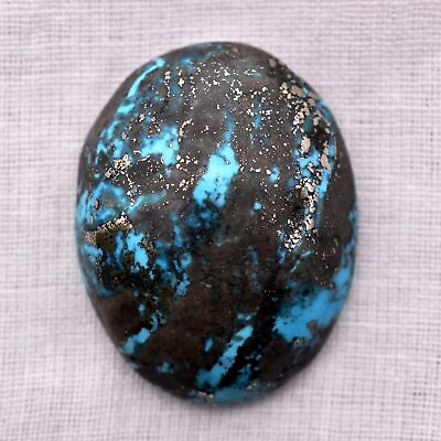 #ad 67.90 Ct Natural Persian Blue Turquoise Cabochon Certified Gemstone $33.59