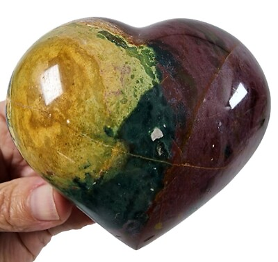 #ad Ocean Jasper Polished Heart with Druzy Pockets 336.3 grams. $24.99