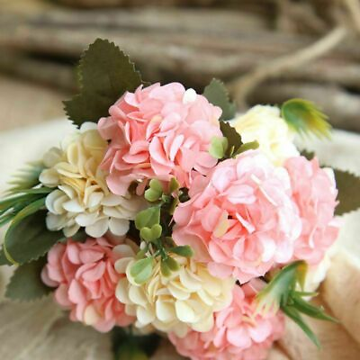 #ad 10 Heads Artificial Hydrangea Flowers Silk Bouquet Party Wedding Home Xmas Decor $9.99