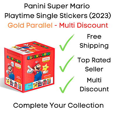 #ad Panini Super Mario Playtime Gold Parallel Single Stickers 2023 Multi Discount GBP 2.25