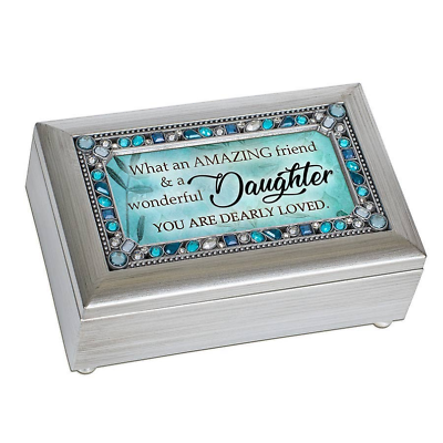#ad Daughter Petite Silver Jeweled Music Box $47.80