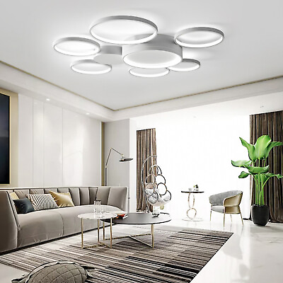 #ad Dimmable Newest LED Ceiling Light Chandelier Home Living Room Lamp Fixture Rings $74.29