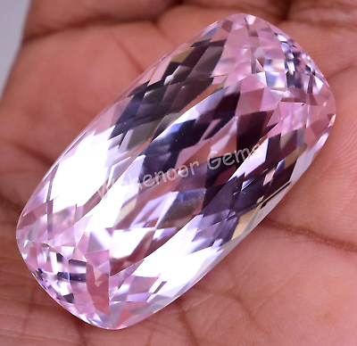 #ad GIGANTIC 170.10 Ct Natural Pink Morganite Cushion Certified Flawless Gemstone $374.99