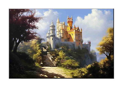 #ad Pena Palace Castle Vintage Oil Painting Printed on canvasGiclée Print02 $87.77