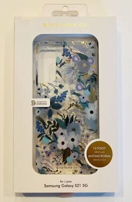 #ad Rifle Paper Co Case for Samsung Galaxy S21 5G Gold Foil Garden Party Blue $11.99