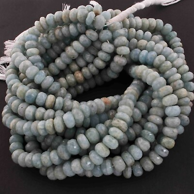 #ad 1 Strand Amazonite Silver Coated Faceted Rondelles Roundel Beads 10mm $16.59