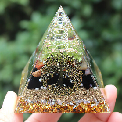 #ad 6CM Life Tree Energy Quartz Natural Crystals Orgonite Pyramid Chakra Healing $14.99