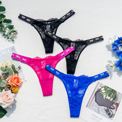 #ad Women#x27;s Sexy Lace Panties Briefs Underwear Lingerie Knickers Thongs G String❀ $4.79