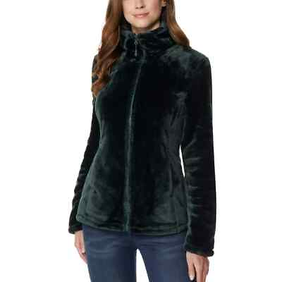 #ad 32 Degrees Heat Women#x27;s Plush Faux Fur Soft Jacket Dark Green M $29.98