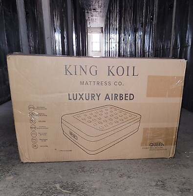 #ad KING KOIL #x27;CALIFORNIA KING#x27; LUXURY AIR BED MATTRESS WITH 600 LB WEIGHT CAPACITY $161.99