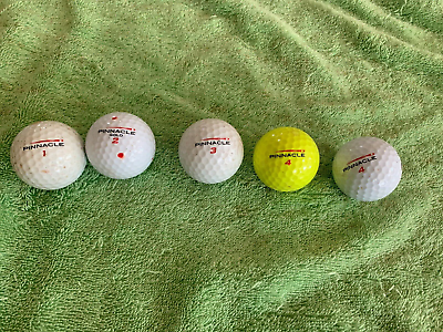 #ad 5 Pinnacle Golf Balls GOLD #1 #2 #3 #4 And GOLD YELLOW Golf Ball #4 $6.64