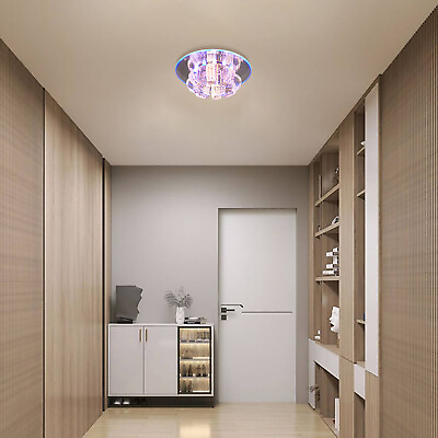#ad Modern K9 Crystal Ceiling Lamp Flush Mounted LED Chandelier Pendant Light $37.05