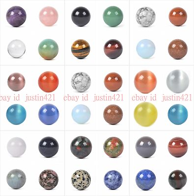 #ad 20mm Solid Gemstone Polished Rocks Minerals Crystal Healing Orb Ball Sphere $16.14
