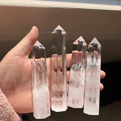 #ad 4pcs Natural Clear Quartz Cluster Crystal Mineral Point Healing DY460 $29.00