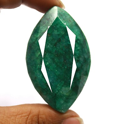 #ad Exclusive 327.50Ct Certified Natural Marquise Cut Green Emerald Gemstone RE1246 $9.65