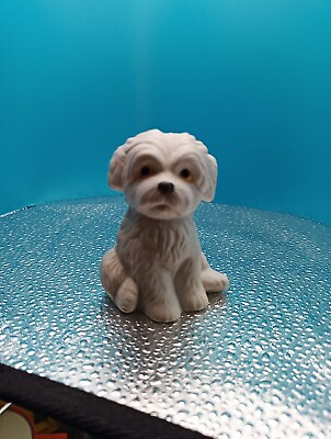 #ad Vintage Homco 1411 White Maltese Westie Puppy 🐕 Figurines 3 1 2quot; $10.87