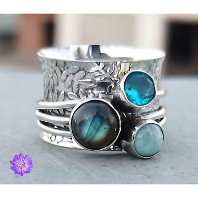 #ad Labradorite Gemstone 925 Sterling Silver Ring Handmade Jewelry All Size $9.19