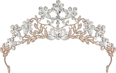 #ad Shining Rhinestone Tiara Crystal Crown Wedding Hair Accessories Jeweled $3.98