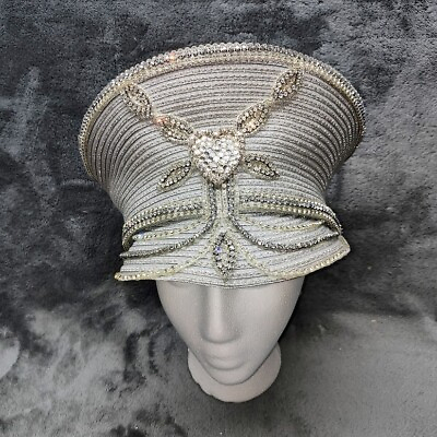 #ad Shellie McDowell Silver GemStones Fascinator derby Hat or Church hat $69.99