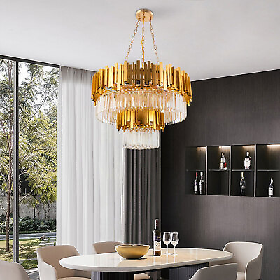 #ad Modern 25W LED Gold Chandelier Raindrop Ceiling Light Bedroom Lighting Fixture $318.25