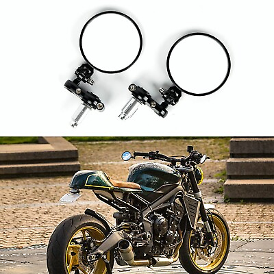 #ad Universal Handle Bar End Round Rear View Side Mirrors 7 8quot; For Ducati Monster $16.19