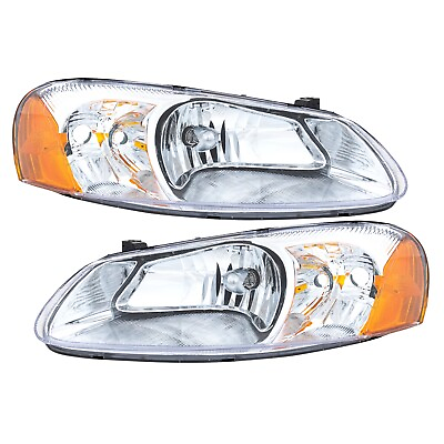 #ad Headlight Assembly Set For 2001 2006 Dodge Stratus Left Right Sedan With Bulb $82.23