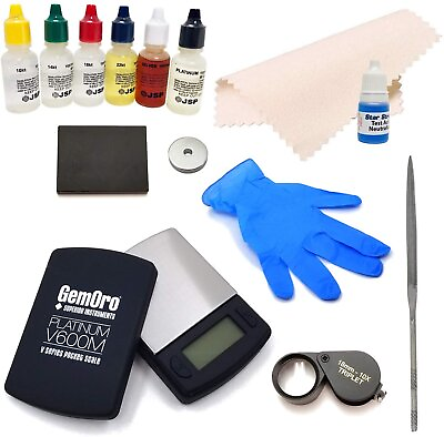 #ad Gold Silver Gemstone Solution Testing KIT LOUPE Electronic Scale Files Stone... $27.99