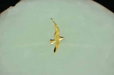#ad 14K Yellow Gold Soaring Eagle Bird Pendant Charm tiny and lightweight $26.80