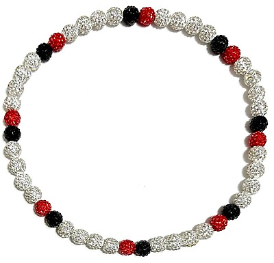 #ad Iced Crystal Bling Ball Bead Baseball Necklace White Red Black 16quot; 18quot; 20quot; 22quot; $19.99