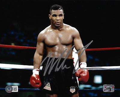 #ad Mike Tyson Autographed 8x10 Photo Boxing In Ring Signed Beckett BAS $68.79