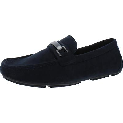 #ad Alfani Mens Egan Navy Faux Suede Slip On Loafers Shoes 9.5 Medium D BHFO 4058 $20.99