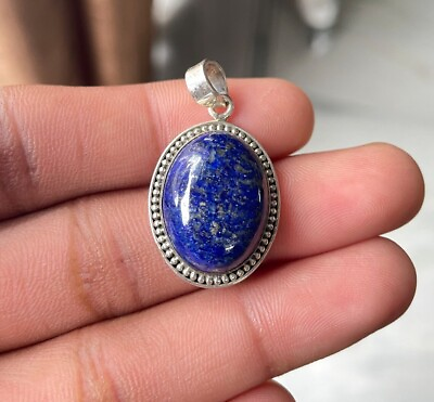 #ad Pendant Lapis Lazuli Silver 925 Sterling Gemstone Handmade Natural Jewelry $28.80