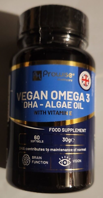 #ad Vegan Omega 3 Dha from Algae Oil 1000mg 60gels DHA 400mg Made in UK $12.94