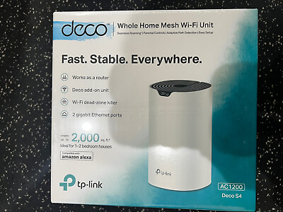 #ad TP Link Deco S4 Whole Home Mesh WiFi System Up to 2000 Sq. ft. Coverage White $45.49