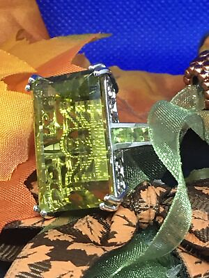 #ad Massive Brazilian Green Gold Quartz and Peridot Cocktail Ring $239.00