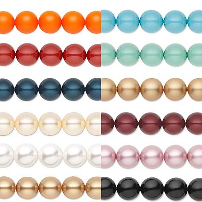 #ad Lot of 10 Smooth Round Authentic Crystal Loose Pearl Beads Small Big 5810 $4.01