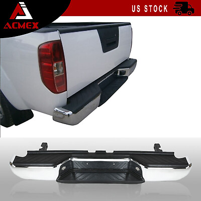 #ad Chrome Rear Step Bumper For 2005 2019 Nissan Frontier Steel W O Sensor Holes $206.99