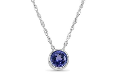 #ad Tanzanite Natural 925 Sterling Silver Jewelry Pendant Necklace With Chain $245.04