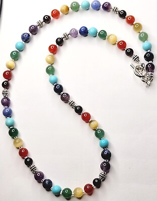 #ad Chakra Stones Necklace Handcrafted $38.00