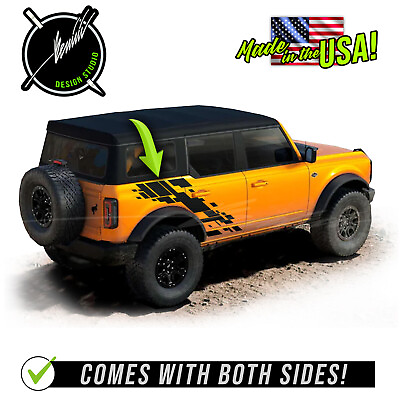 #ad Mud Splash Side Stripes Decal Fits 2021 2022 amp;up Ford Bronco 2 and 4 Door Raptor $59.99