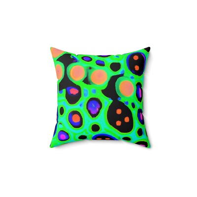 #ad Spun Polyester Square Pillow 14x14 Polka Dot Retro Chic Contemporary Mid Century $34.00