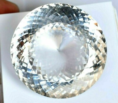 #ad Natural 600 Ct Certified FL Ceylon White Sapphire Round Cut Loose Gemstone $354.20