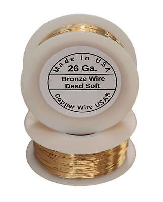 #ad 26 Ga. Phosphor Bronze Round Wire 100 Ft Spool Dead Soft Made In USA $9.99
