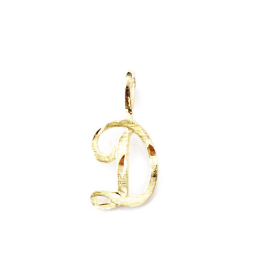 #ad 14K Yellow Gold Letter Initial Script D Necklace Charm Pendant 0.5g $117.99