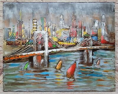 #ad New York City Hand Made 3D wall painting landscape wall Decor Art $249.00