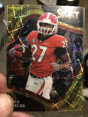 #ad football card Nich Chubb Gold Select prism $1.50
