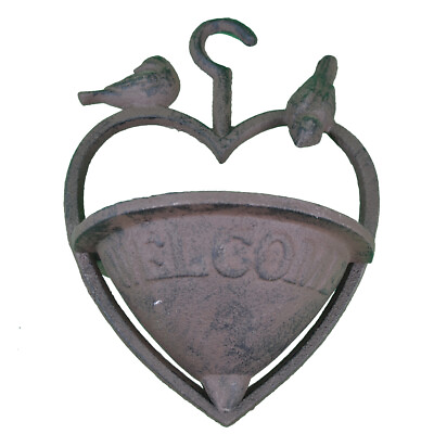 #ad Hanging Heart Shaped Love Bird Feeder Or Bath 5.5quot; Wide $20.99